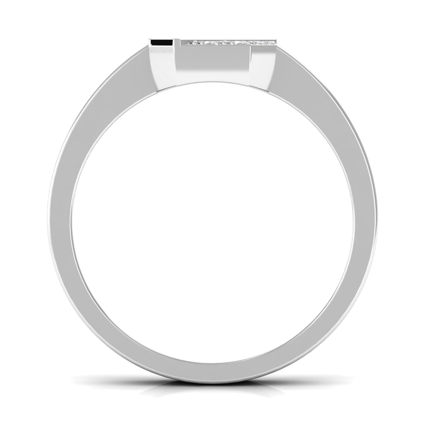Certified Natural Diamond Mens Engagement Ring with Black Enamel