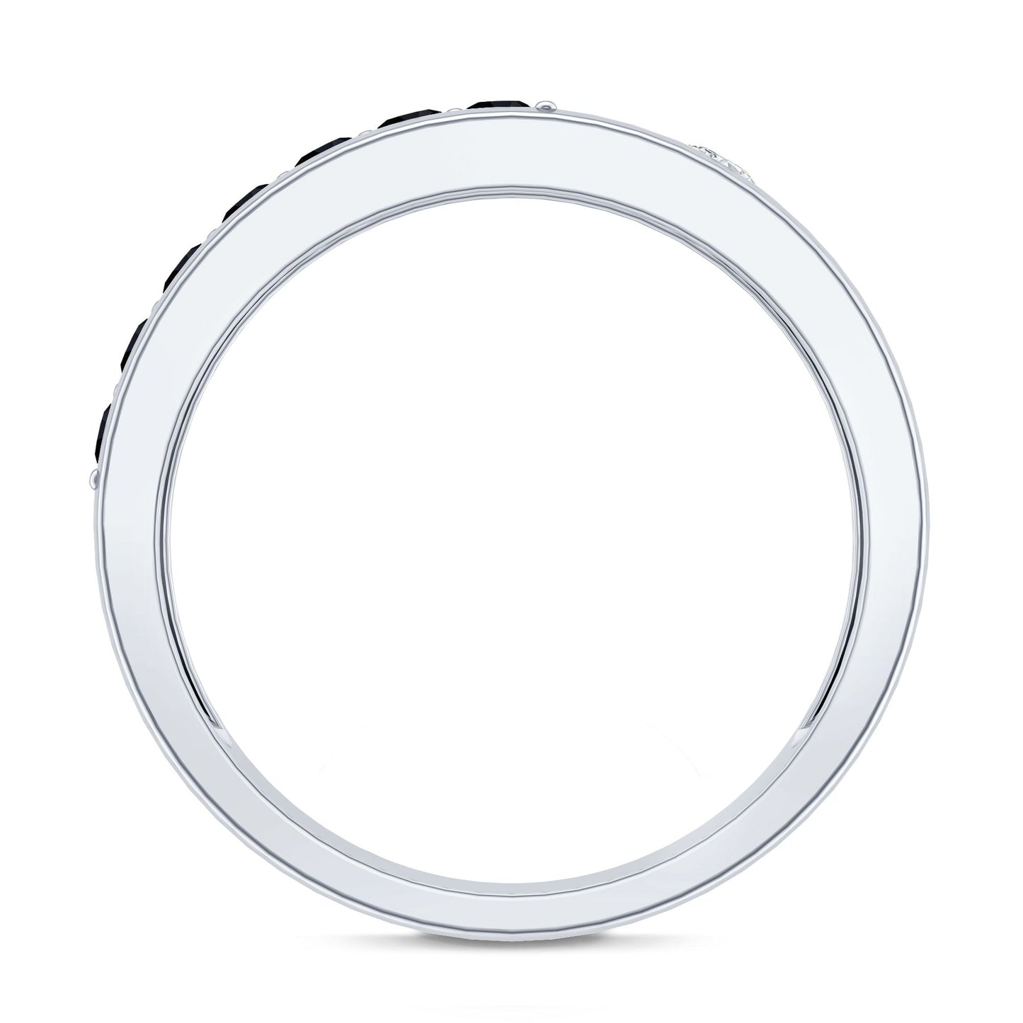 Certified Lab Grown Black and White Diamond Wedding Band