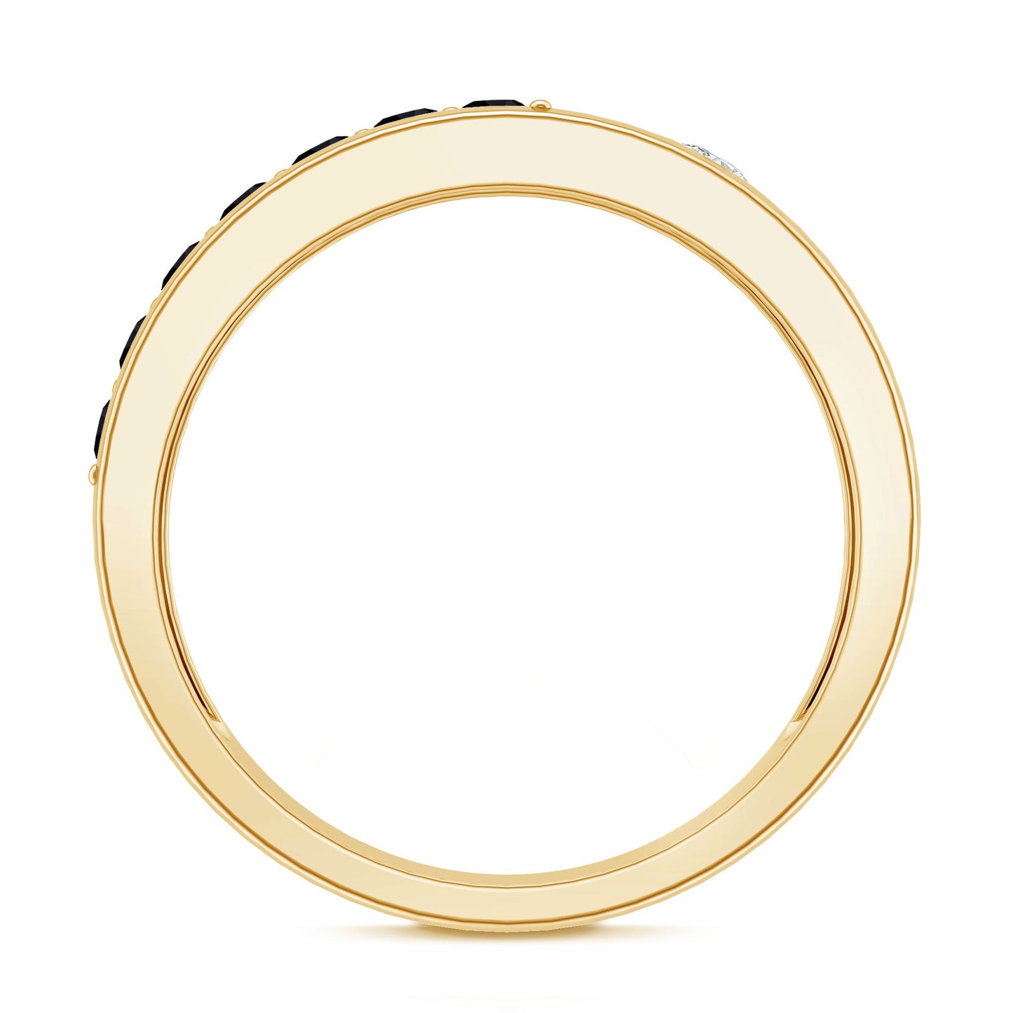 Certified Lab Grown Black and White Diamond Wedding Band