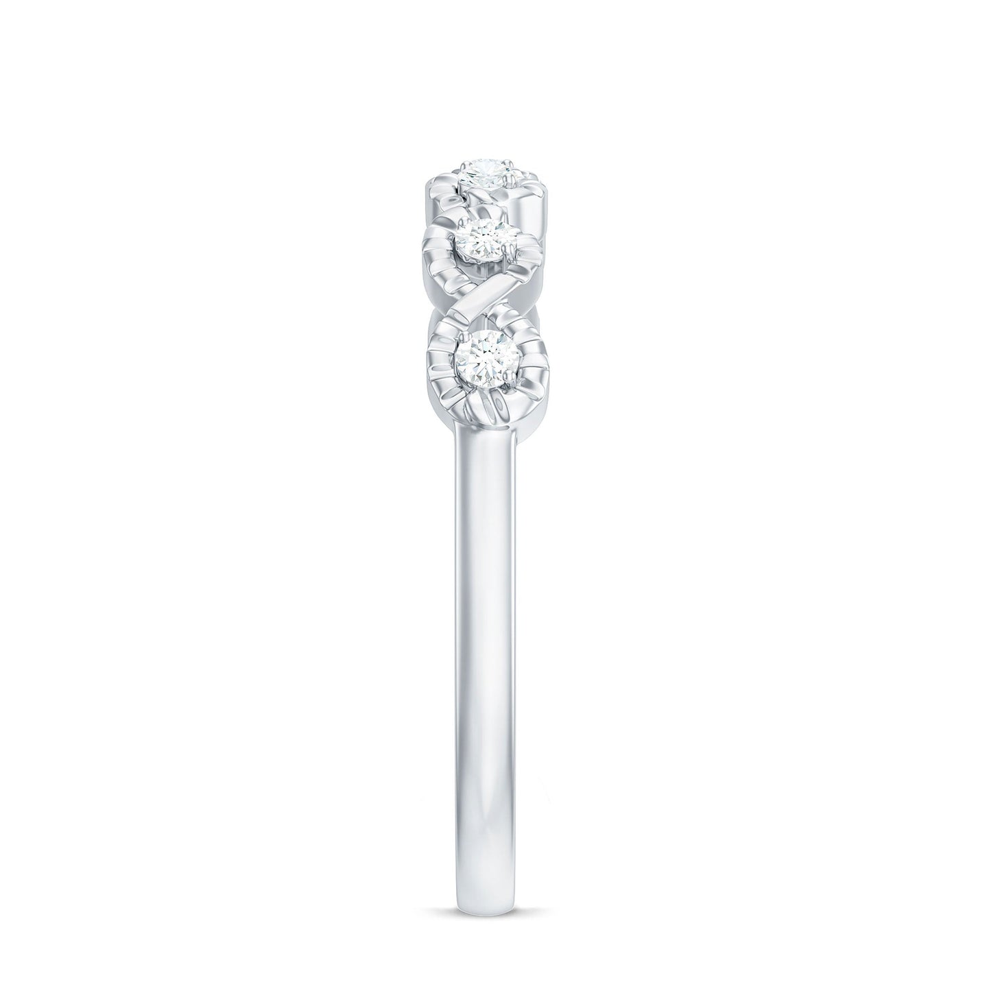 Real Diamond Half Eternity Infinity Ring