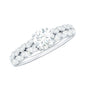 Round Shape Moissanite Engagement Ring with Marquise Side Stones