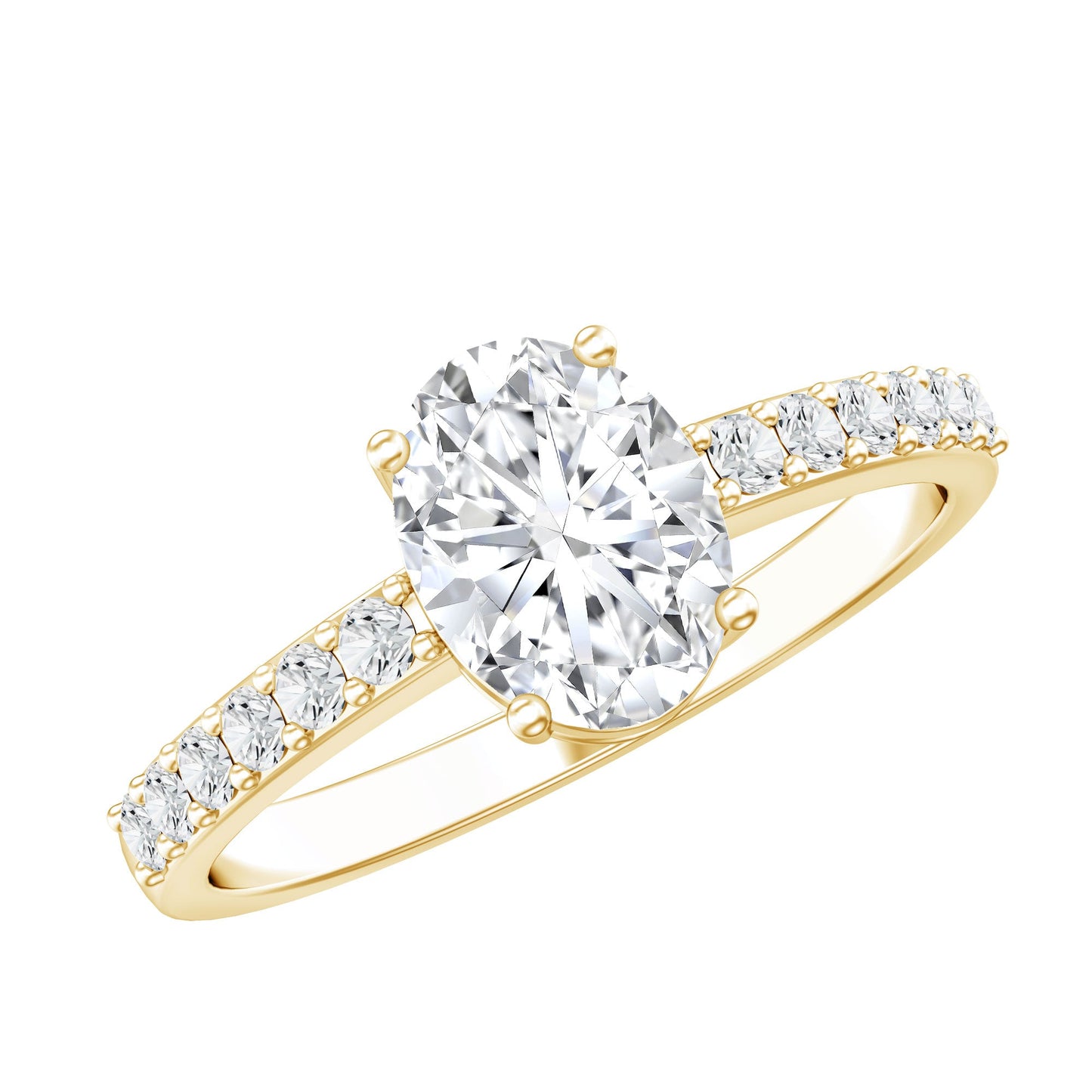 1 Carat Moissanite Oblong Engagement Ring for Women