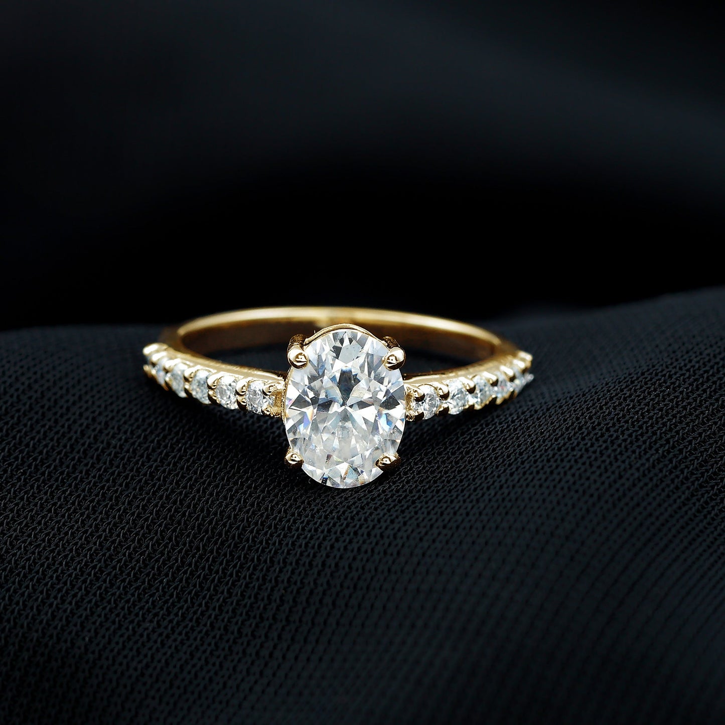 1 Carat Moissanite Oblong Engagement Ring for Women