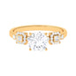 Round Cut Moissanite Antique Looking Engagement Ring