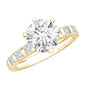 Round Cut 2 CT Moissanite Solitaire Engagement Ring with Side Stones