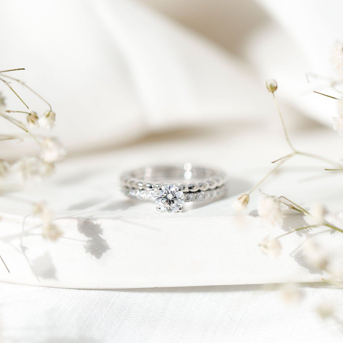 Round Cut Moissanite Designer Engagement Ring With Certificate