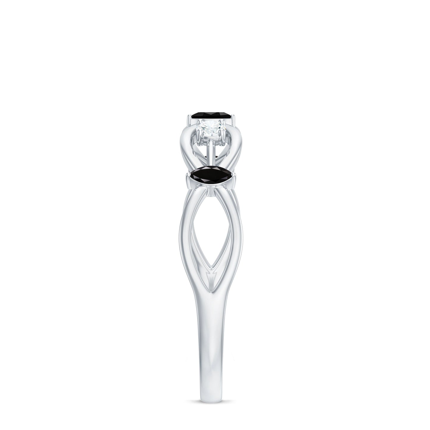 Certified Lab Grown Black Diamond Promise Ring with White Diamond