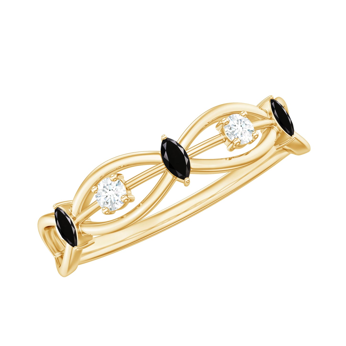 Certified Lab Grown Black Diamond Promise Ring with White Diamond