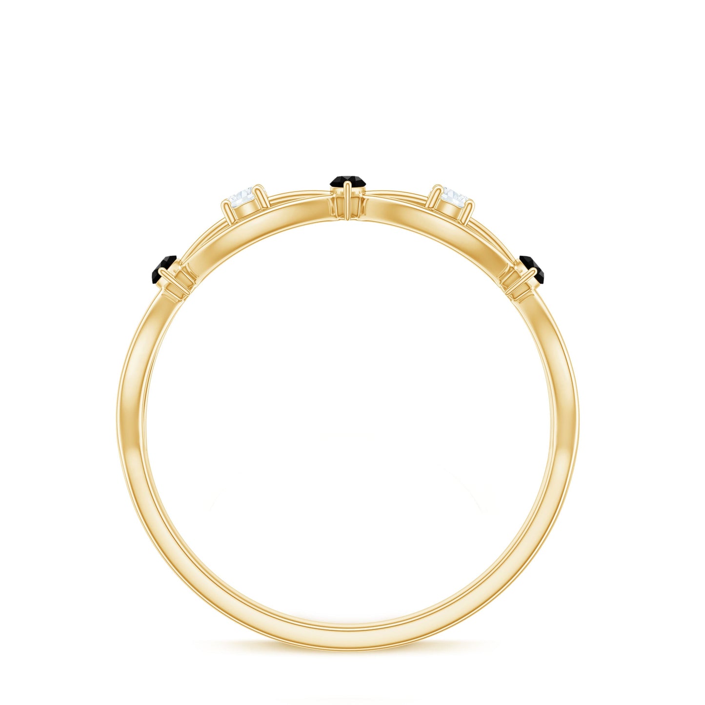 Certified Lab Grown Black Diamond Promise Ring with White Diamond