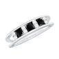 Certified Princess Cut Lab Grown Black and White Diamond Double Band Ring
