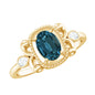 London Blue Topaz and Diamond Art Deco Engagement Ring