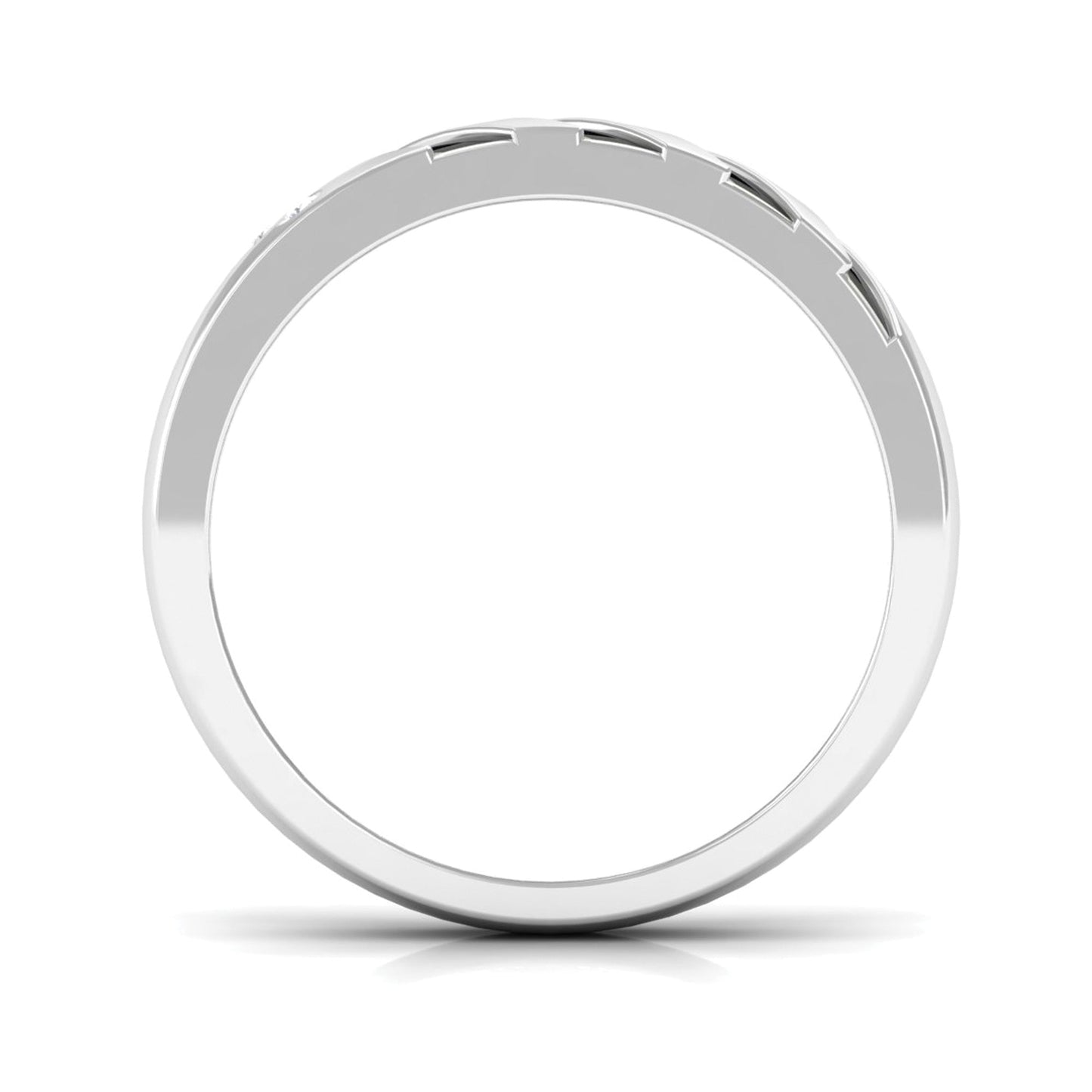 Real Diamond Enamel Band Ring in Flush Setting