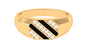 Classic Diamond Mens Engagement Ring with Black Enamel