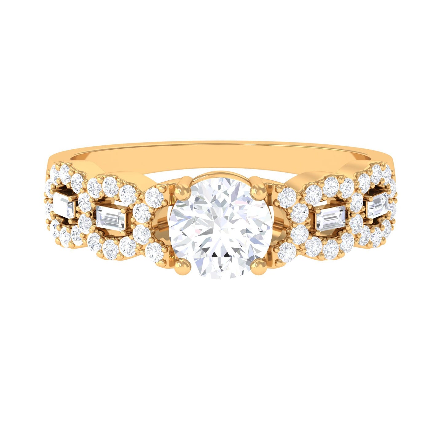 Certified Moissanite Designer Engagement Ring for Women