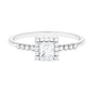 Certified Princess Cut Moissanite Engagement Ring with Halo