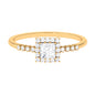 Certified Princess Cut Moissanite Engagement Ring with Halo