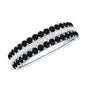 Certified Lab Grown Black and White Diamond Three Row Wedding Band