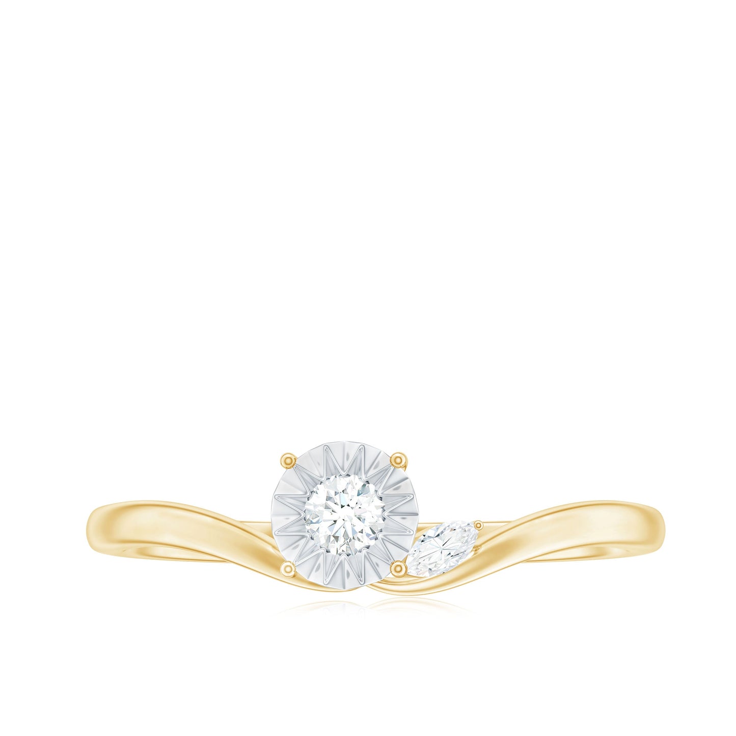 Certified Real Diamond Curved Promise Ring