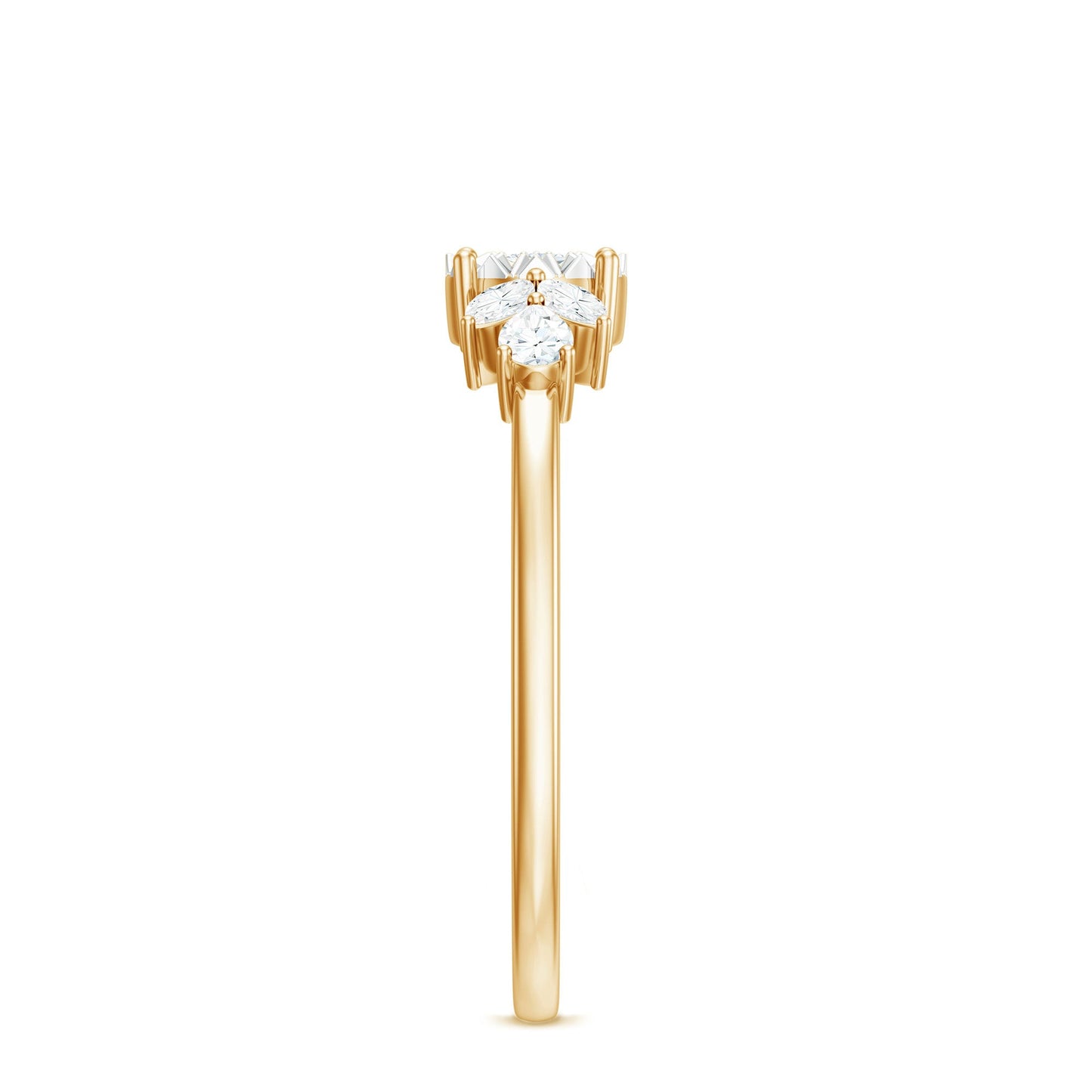 Nature Inspired Diamond Leaf Promise Ring for Women