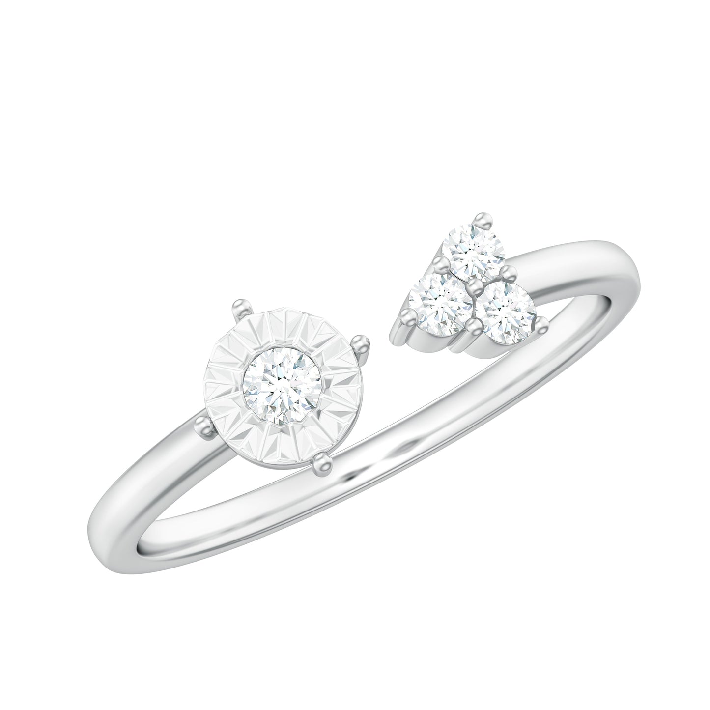 Certified Natural Diamond Cuff Ring for Women