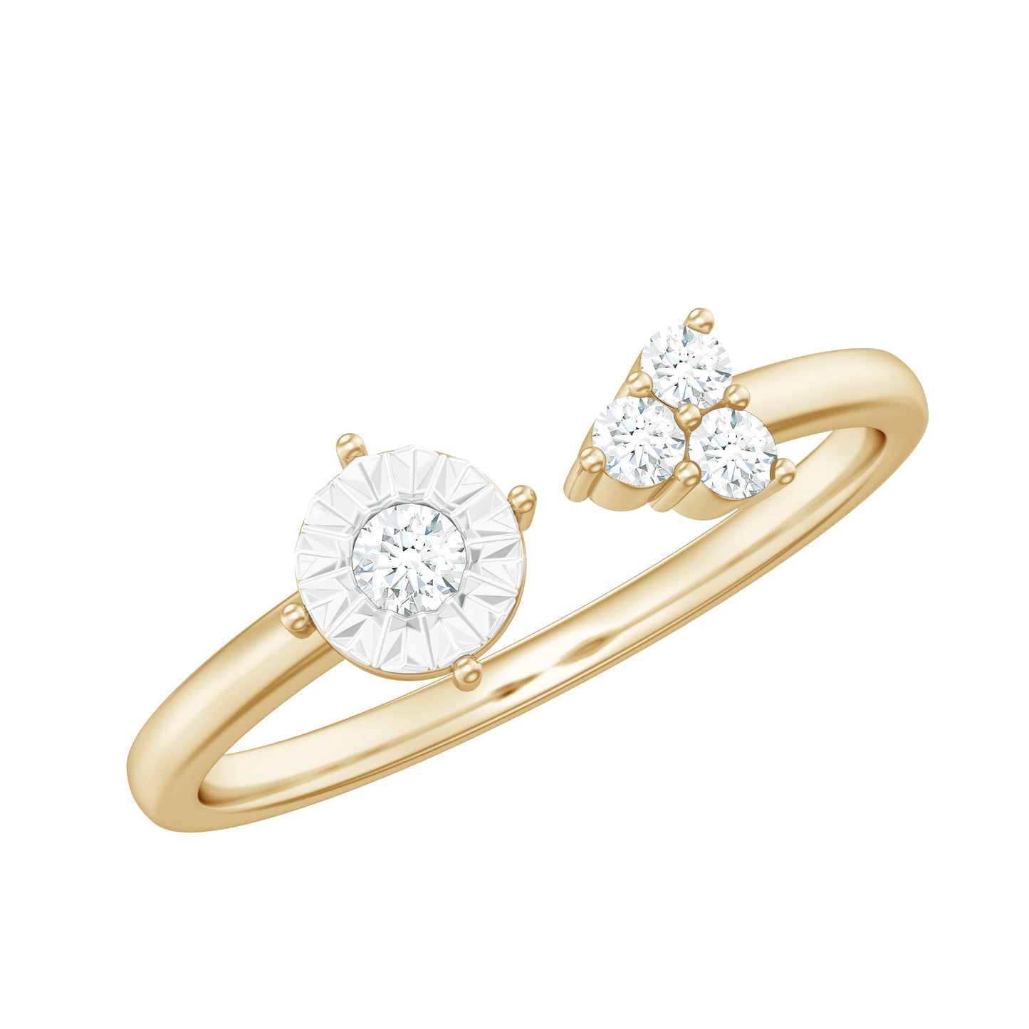 Certified Natural Diamond Cuff Ring for Women