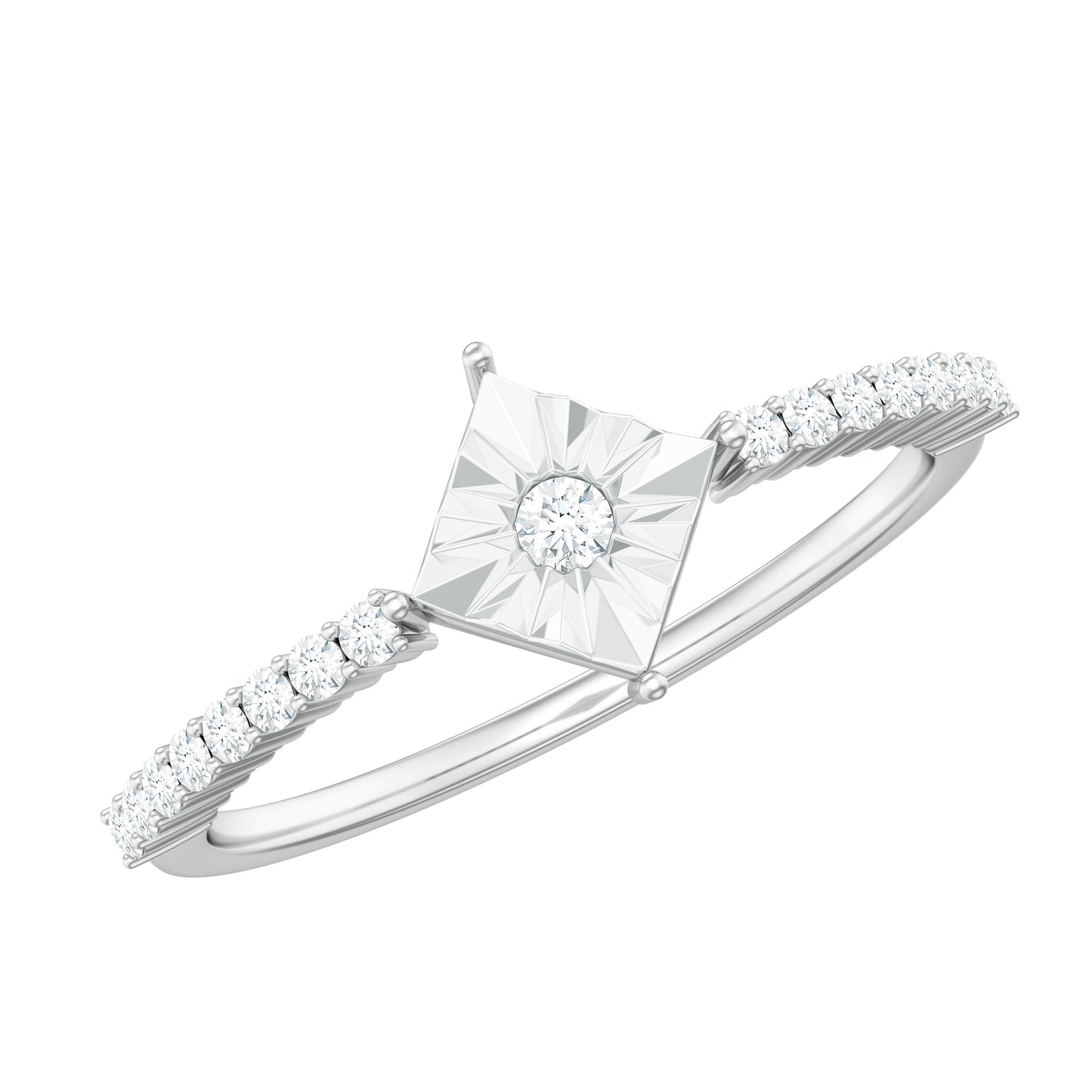 Genuine Diamond Promise Ring in Illusion Setting