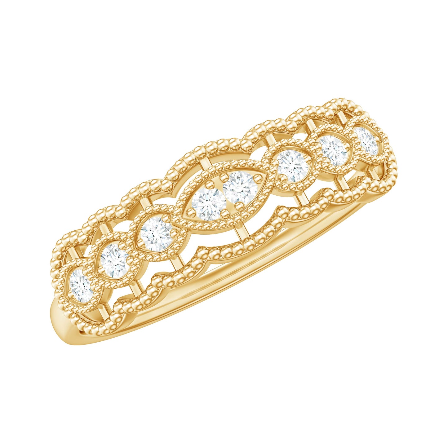 Vintage Inspired Natural Diamond Anniversary Ring