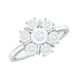 Natural Diamond Cluster Engagement Ring in Illusion Setting