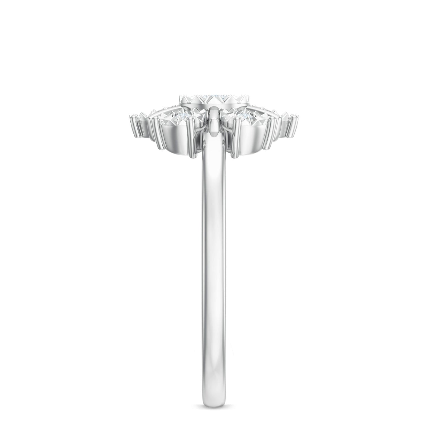 Natural Diamond Cluster Engagement Ring in Illusion Setting