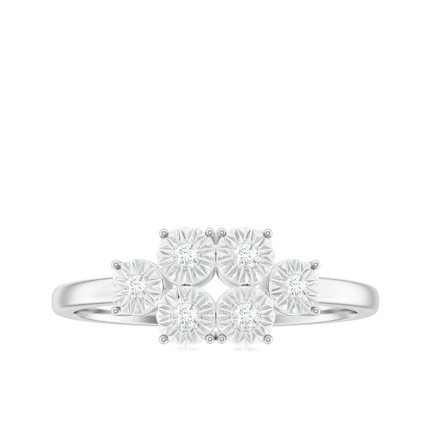Natural Diamond Cluster Promise Ring for Women