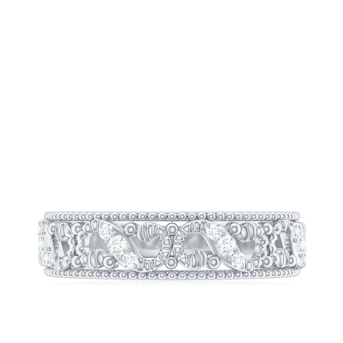 Vintage Looking Diamond Band Ring for Women