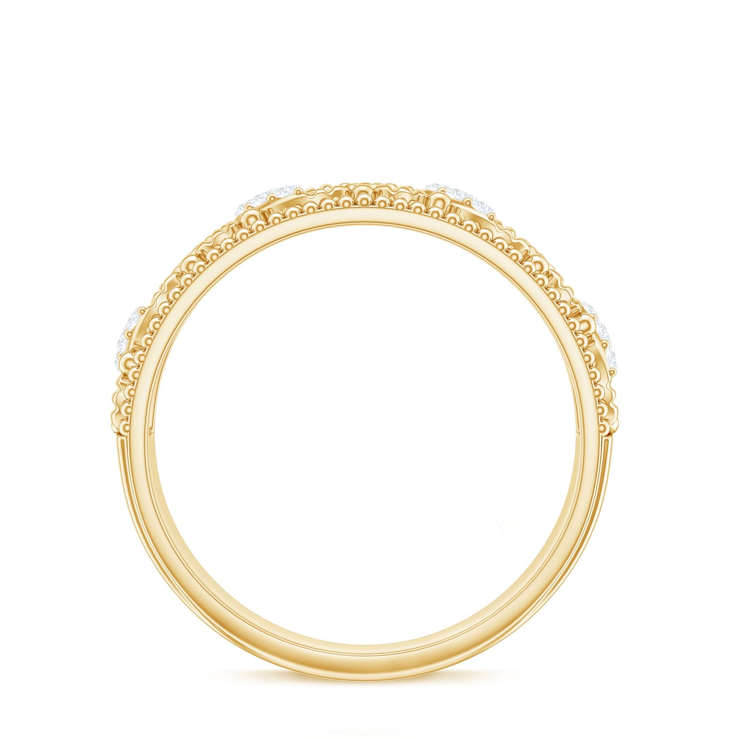 Vintage Looking Diamond Band Ring for Women