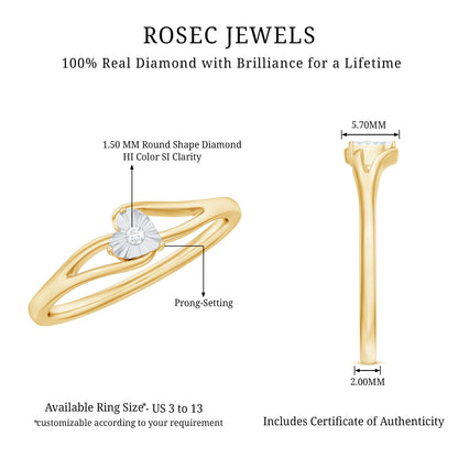 Certified Real Heart Promise Ring with Split Shank