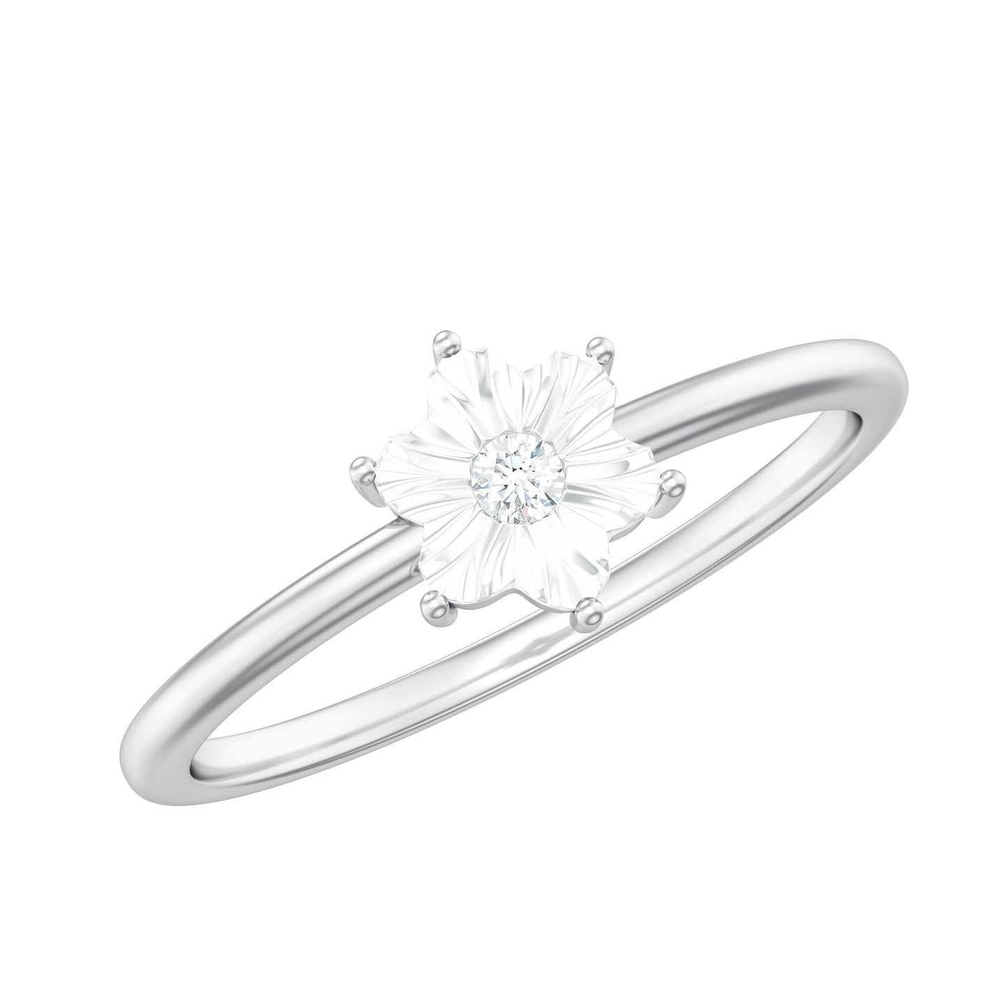 Miracle Plate Diamond Flower Ring with Certificate