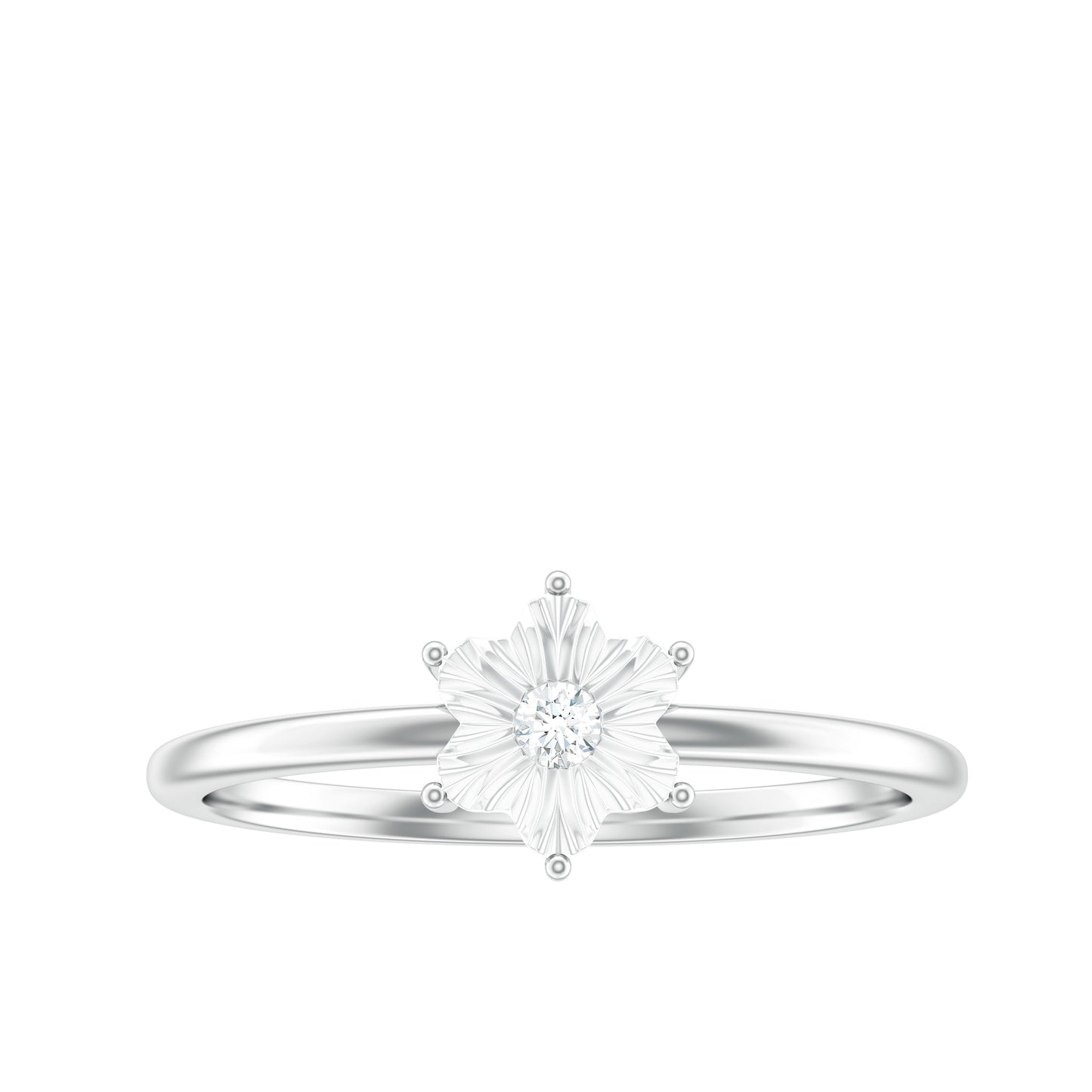 Miracle Plate Diamond Flower Ring with Certificate
