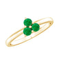Natural Emerald 3 Stone Promise Ring with Certificate