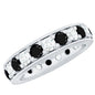 Certified Lab Grown Black Diamond Eternity Ring with Moissanite