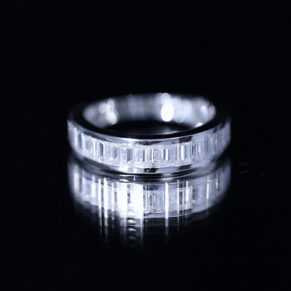 Channel Set Certified Moissanite Half Eternity Band Ring