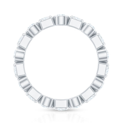 Round Moissanite Eternity Wedding Band with Certificate