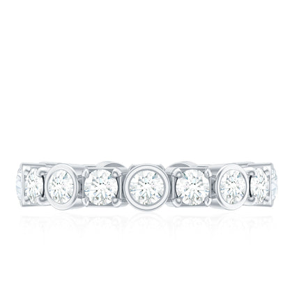 Round Moissanite Eternity Wedding Band with Certificate