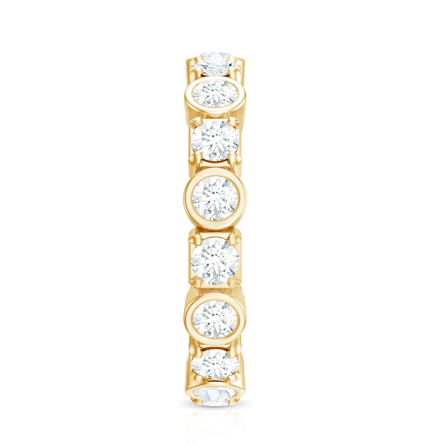 Round Moissanite Eternity Wedding Band with Certificate