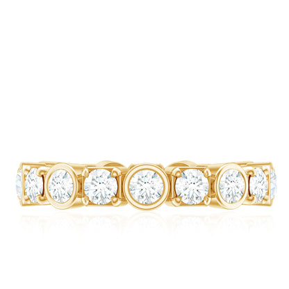 Round Moissanite Eternity Wedding Band with Certificate