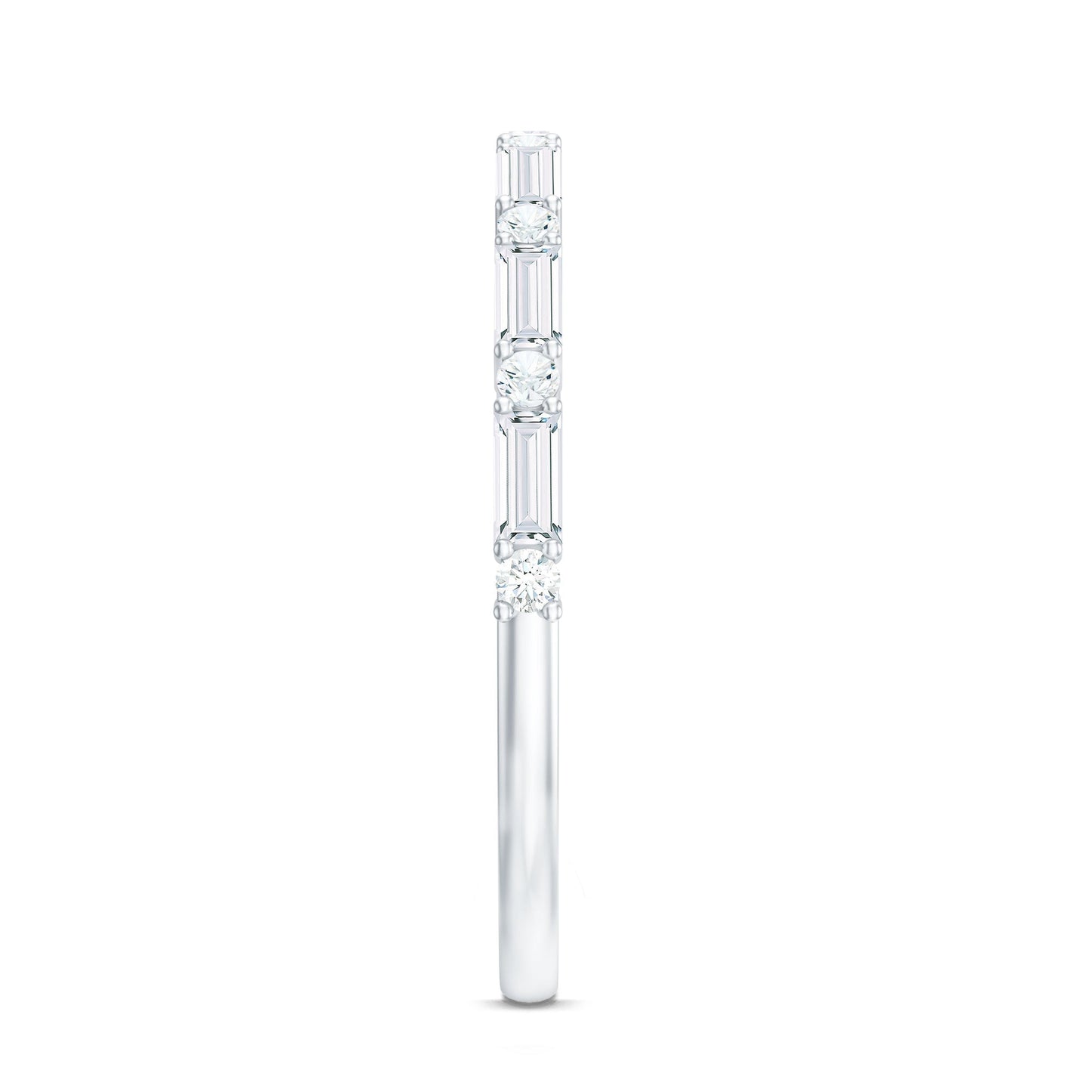 Minimalist Moissanite Stackable Wedding Ring for Women