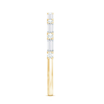 Minimalist Moissanite Stackable Wedding Ring for Women
