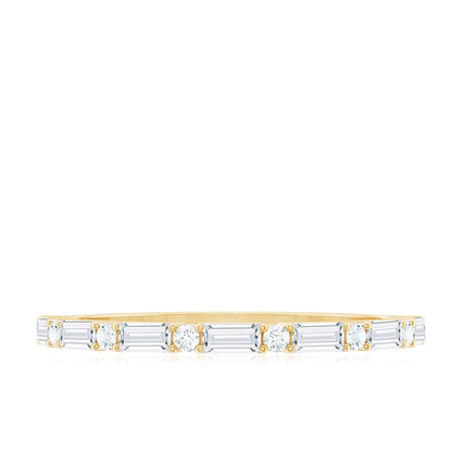 Minimalist Moissanite Stackable Wedding Ring for Women