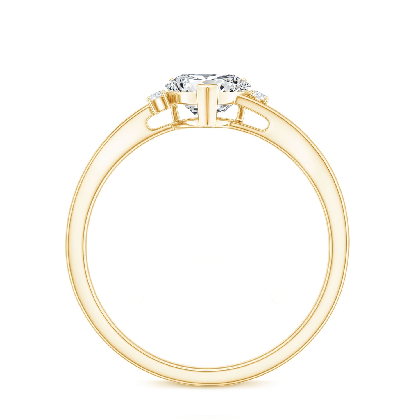 Solitaire Moissanite Heart Engagement Ring in Prong Setting