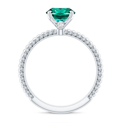 Certified 3 Carat Oval Lab Grown Emerald Ring for Engagement