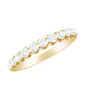 Certified Round Moissanite Half Eternity Wedding Band
