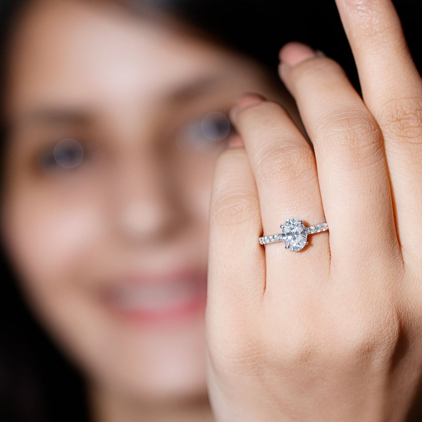 Certified 1 Carat Lab Grown Diamond Oval Engagement Ring