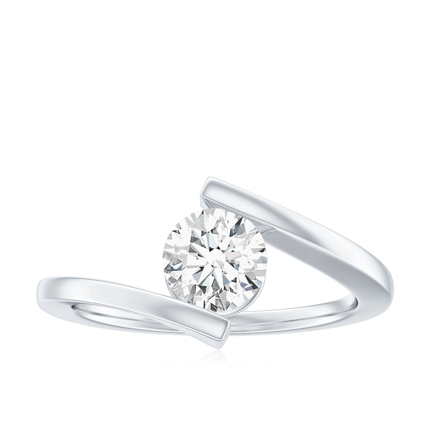 Certified 0.9 Carat Lab Grown Diamond Tension Setting Engagement Ring